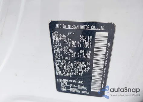 2015 Nissan Quest Sv from USA, damaged, VIN JN8AE2KP9F9120951